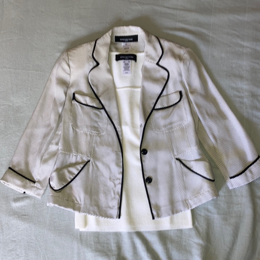 Jones New York Silk Jacket with Sleeveless Top